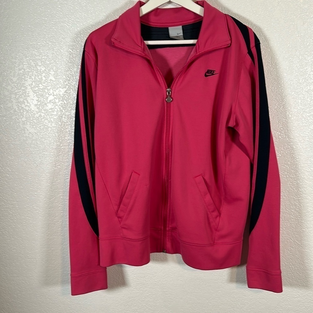 Nike Pink & Navy Full Zip Y2K Track Jacket Size XL